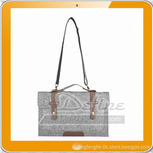 Gray Felt Laptop Shoulder Bag for Ultrabook